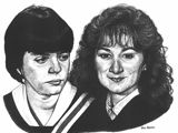 Sketch of Paula Zekl and Heather Cirone