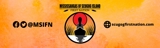 Orange background with centred MSIFN logo, social media handles and website URL
