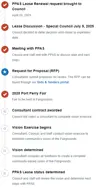 Timeline detailing stages of Fairgrounds Public Consultation project