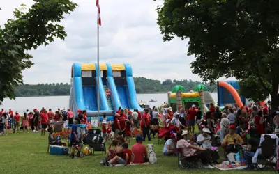 Crowd in Palmer Park at Canada Day event