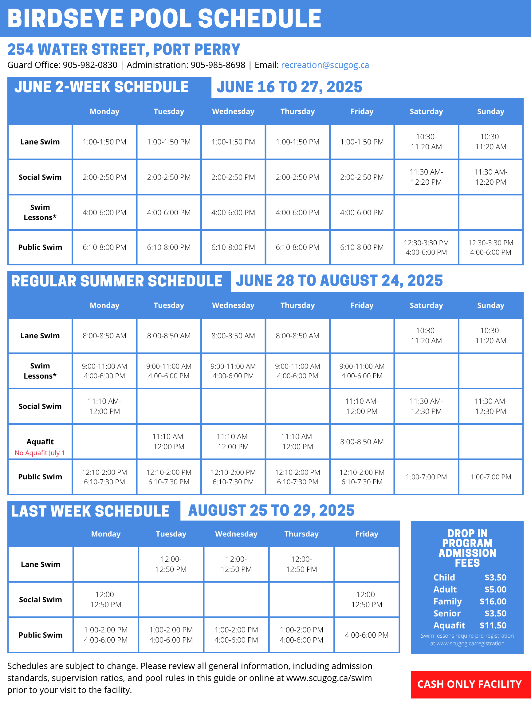 birdseye pool swim schedule