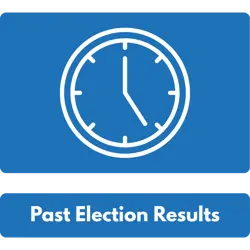 clock icon with caption below reading 'past election results'